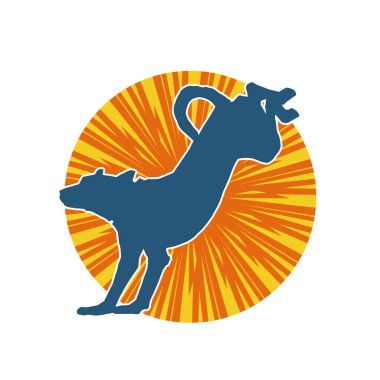 Aktif bir köpek hayvan silueti. 