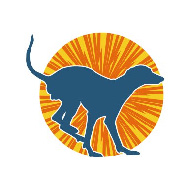 Aktif bir köpek hayvan silueti. 