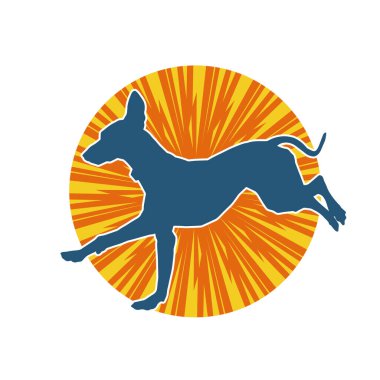 Aktif bir köpek hayvan silueti. 