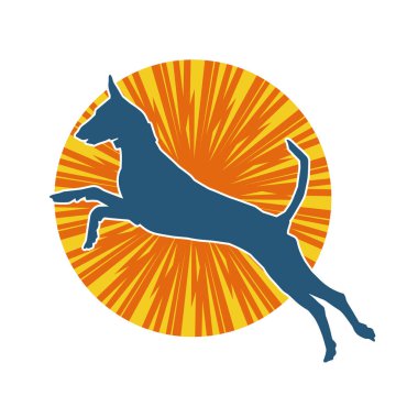 Aktif bir köpek hayvan silueti. 