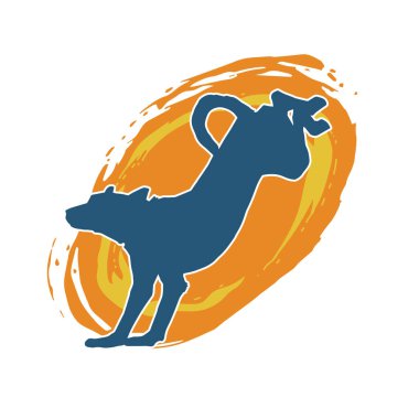 Aktif bir köpek hayvan silueti. 