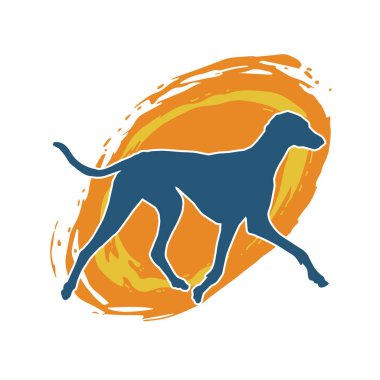 Aktif bir köpek hayvan silueti. 