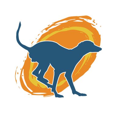 Aktif bir köpek hayvan silueti. 