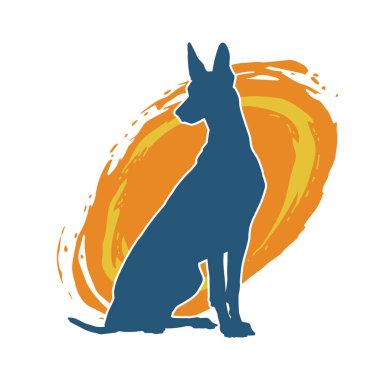 Aktif bir köpek hayvan silueti. 