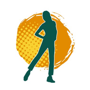 Dişi pozisyonunda ince bir kadın modelinin silueti.. 