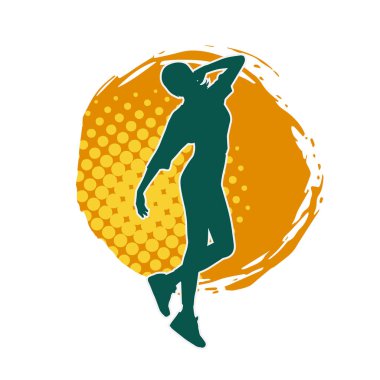 Dişi pozisyonunda ince bir kadın modelinin silueti.. 