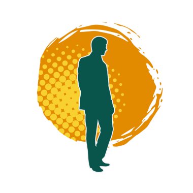 İş adamı kılığındaki kurumsal bir erkeğin silueti. 