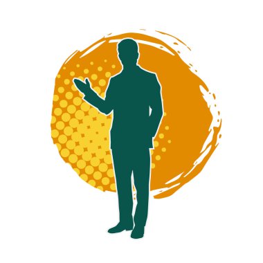 İş adamı kılığındaki kurumsal bir erkeğin silueti. 