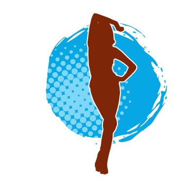 Dişi pozisyonunda ince bir kadın modelinin silueti.. 