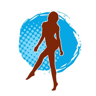 Dişi pozisyonunda ince bir kadın modelinin silueti.. 