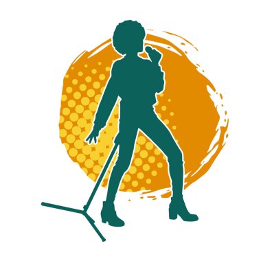 Klasik bir kadın şarkıcının silueti.