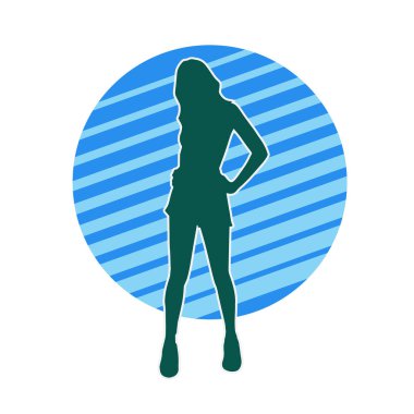 Dişi pozisyonunda ince bir kadın modelinin silueti.. 