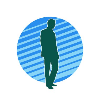 İş adamı kılığındaki kurumsal bir erkeğin silueti. 