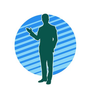 İş adamı kılığındaki kurumsal bir erkeğin silueti. 