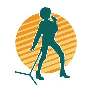 Klasik bir kadın şarkıcının silueti.