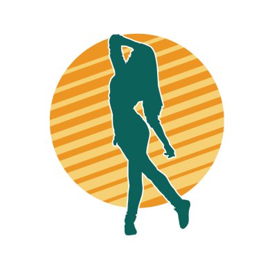 Dişi pozisyonunda ince bir kadın modelinin silueti.. 