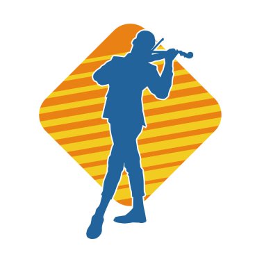 Keman teli çalan bir müzisyenin silueti..