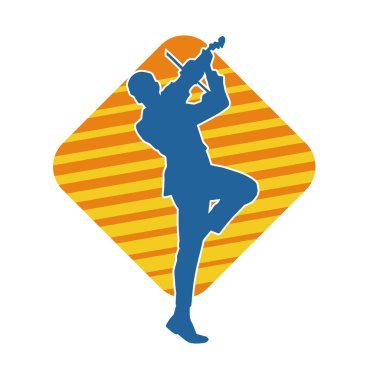 Keman teli çalan bir müzisyenin silueti..