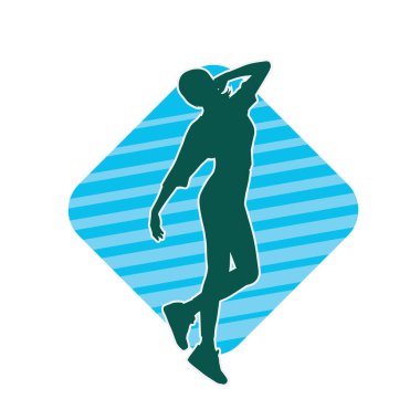 Dişi pozisyonunda ince bir kadın modelinin silueti.. 