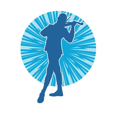 Keman teli çalan bir müzisyenin silueti..