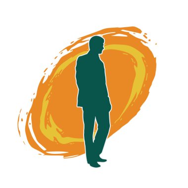 İş adamı kılığındaki kurumsal bir erkeğin silueti. 