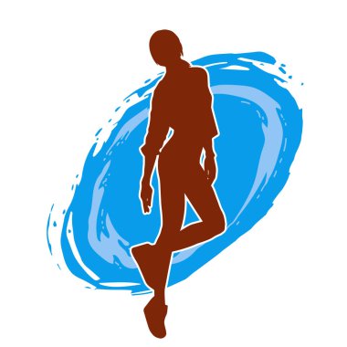 Dişi pozisyonunda ince bir kadın modelinin silueti.. 