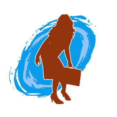 Sıska genç bir kadının silüeti alışveriş torbaları taşıyor..