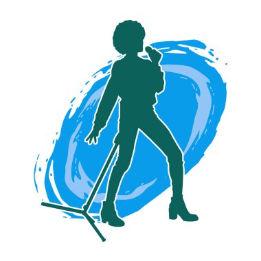 Klasik bir kadın şarkıcının silueti.