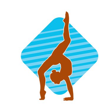 Hareketli bir kadın balerin silueti. Dans eden balerin kızın silueti..