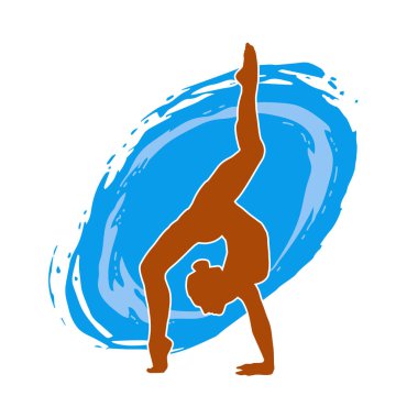 Hareketli bir kadın balerin silueti. Dans eden balerin kızın silueti..