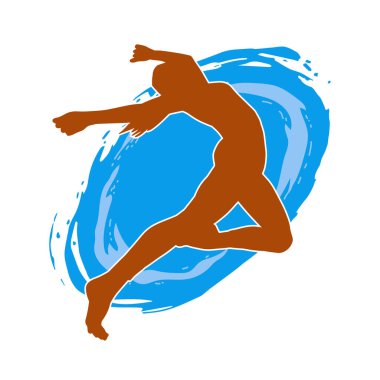 Hareketli bir kadın balerin silueti. Dans eden balerin kızın silueti..