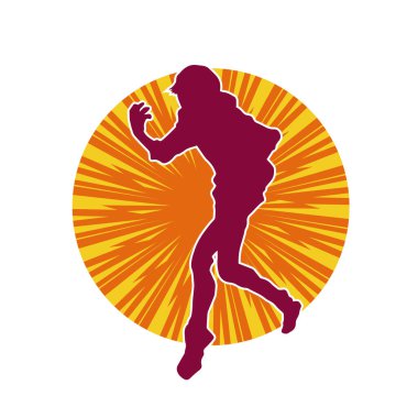 Hareketli bir kadın dansçının silueti. Dans eden zayıf bir kadının silueti..