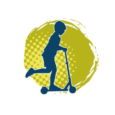 Bir çocuk silueti otomatik oyuncak bir araca biner..