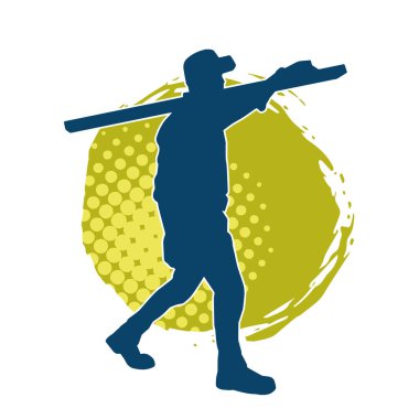 Tahta taşıyan bir erkek işçinin silueti.