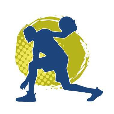 Basket oyuncusunun silueti hareket halinde. Bir erkek basket topu atleti silueti..