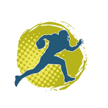 Erkek bir Amerikan futbolcusunun silueti..