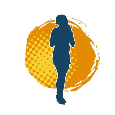 Kadın pozu veren şık bir kadının silueti.