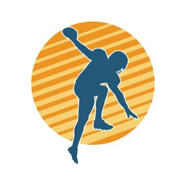 Erkek bir Amerikan futbolcusunun silueti..