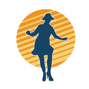 Poz vermiş yaşlı bir kadının silueti. Poz vermiş yaşlı bir kadının silueti..