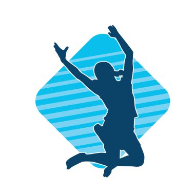 Neşeli, ince, mutlu bir kadının silueti..