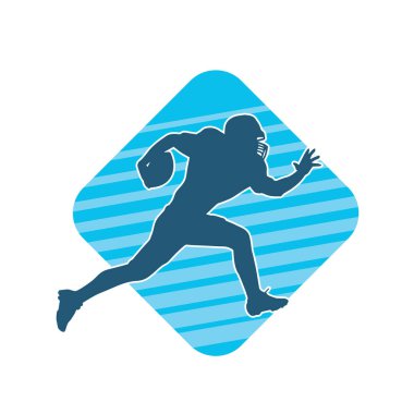 Erkek bir Amerikan futbolcusunun silueti..