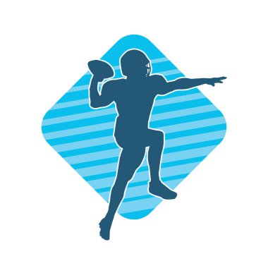 Erkek bir Amerikan futbolcusunun silueti..