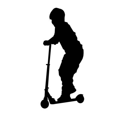 Bir çocuk silueti otomatik oyuncak bir araca biner..