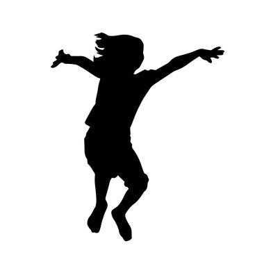 Hareketli bir kadın dansçının silueti. Dans eden zayıf bir kadının silueti..