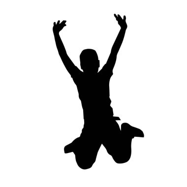 Zıplayan çocukların silueti..