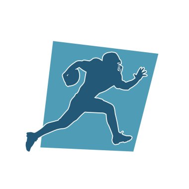 Erkek bir Amerikan futbolcusunun silueti..