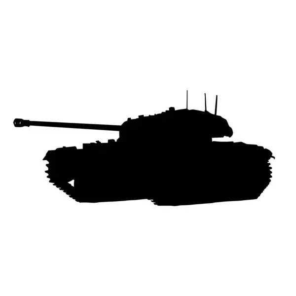stock vector Silhouette of an army tank or an enclosed armored military vehicle 