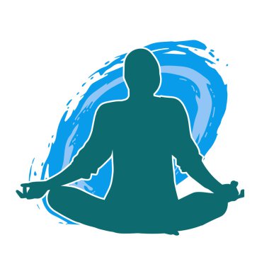 Meditasyon pozunda oturan bir kadının silüeti..