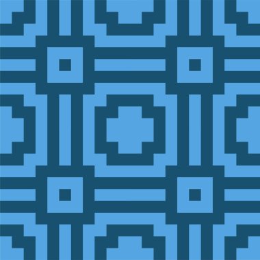 Kare şekil ve çizgilerden oluşan geometrik desenli fayanslar