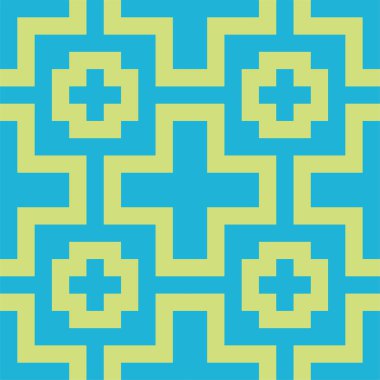 Kare şekil ve çizgilerden oluşan geometrik desenli fayanslar